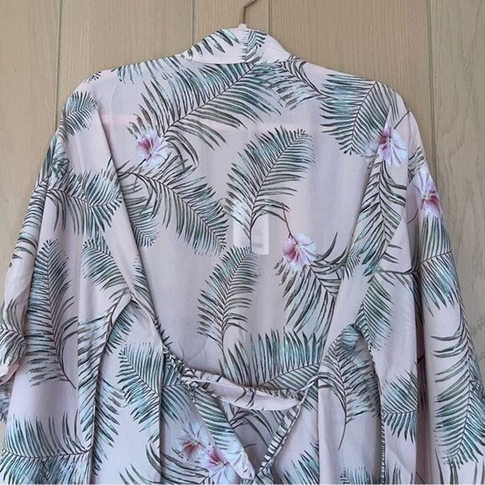 NWT Rory Frida Hawaiian Floral Kimono Flare Sleeve Blush Sz S Beach Boho Cover - Picture 5 of 10